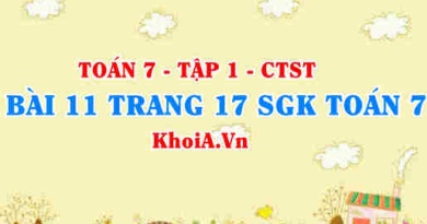 Bài 11 trang 17 SGK Toán 7 tập 1 Chân trời sáng tạo